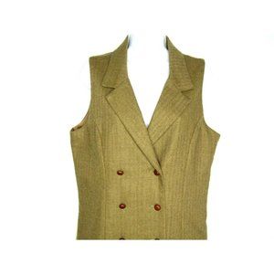 Vintage Henry & Harvie Jumper Dress Wool Collared Double Buttoned Lined size 10